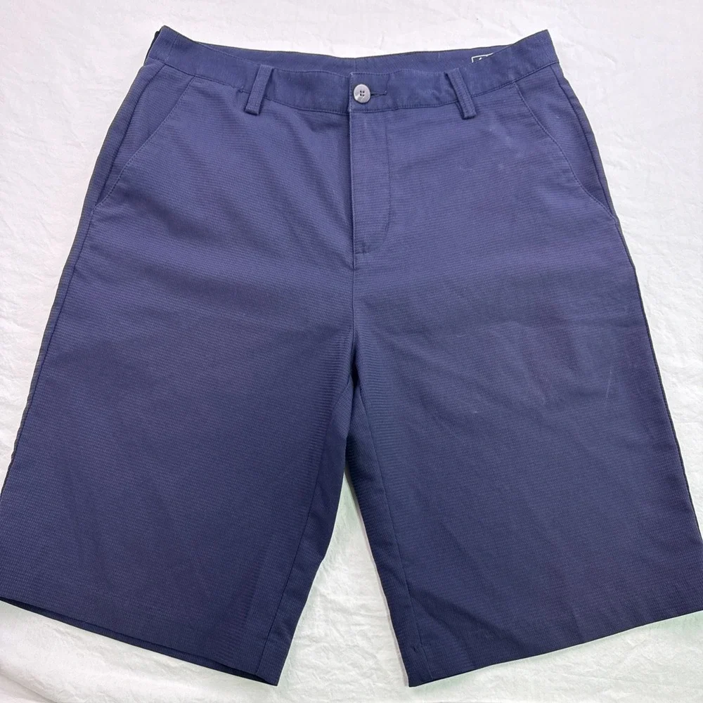 Adidas SHORTS Men's 30 BLUE GRAY CHECK Climalite Performance Golf